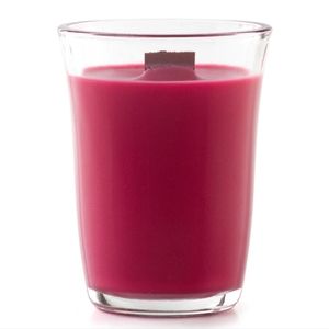 Pomegranate wood wick candle 8 oz Approx 50 hrs burn time. New, Celebrating Home